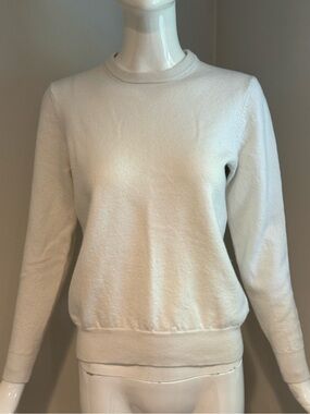 SuitSupply 100% Merino Wool Ivory Crewneck Sweater Size Small